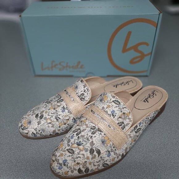 LifeStride Margot Slide Shoe; New in Box; Women's Size 10; Cute Floral Upper - Picture 2 of 5